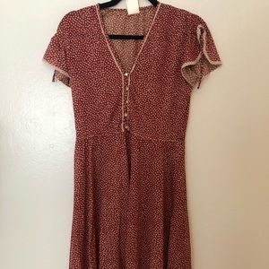 Vintage red polka dot dress